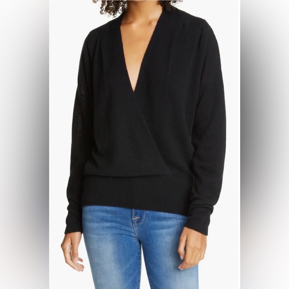 FRAME Surplice Wool & Cashmere Sweater